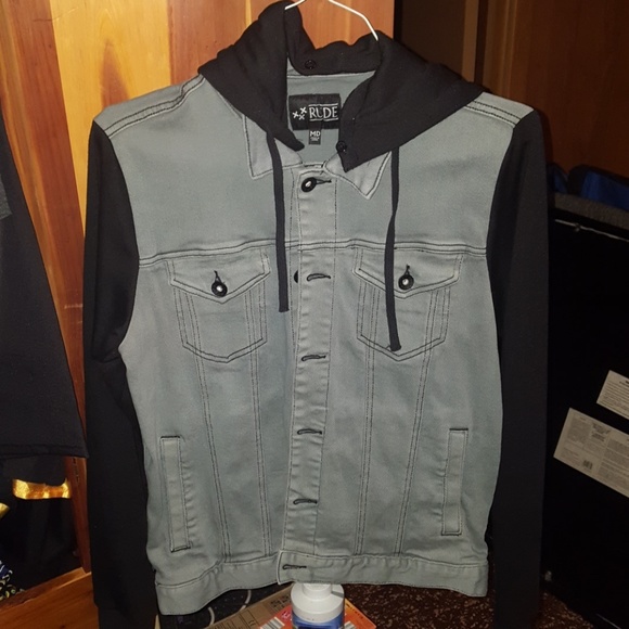 rude black denim jacket